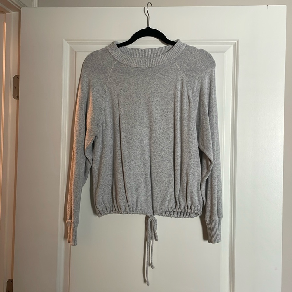 Gray sweater with tie